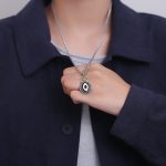 Buddha Stones Tibet Dzi Bead Garuda Pattern Copper Metal Wealth Necklace Pendant Necklaces & Pendants BS 5