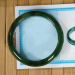Buddha Stones Natural Hetian Cyan Jade Happiness Success Bracelet Bangle Bracelet Bangle BS 10