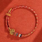 Buddha Stones Handmade Dunhuang Colorful Rope Protection Braid String Bracelet Bracelet BS Red Colorful Rope(Wrist Circumference 14-19cm)
