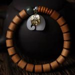 Buddha Stones Sandalwood Jade Elephant Protection Bracelet Bracelet BS Sandalwood&Jade