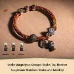 Buddha Stones Handmade Tibetan 925 Sterling Silver Chinese Zodiac Natal Buddha Zakiram Goddess of Wealth Protection Multicolored Rope Braided Bracelet Bracelet BS Snake-Samantabhadra Bodhisattva 17-19cm