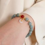 Buddha Stones Natural Jade Red Agate Pearl Bow Tie Luck Bracelet Bracelet BS 2