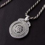 Buddha Stones Tibetan Om Mani Padme Hum Double Dorje Vajra Rotatable Purity Peace Necklace Pendant Necklaces & Pendants BS 11