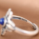 Buddha Stones Tibet 925 Sterling Silver Natural Lazurite Positive Adjustable Ring Ring BS 6