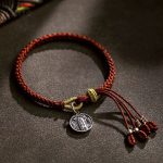 Buddha Stones Handmade 925 Sterling Silver Five Directions Gods of Wealth Luck Protection String Braid Bracelet Bracelet BS 1