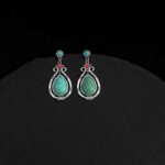 Buddha Stones Tibet Vintage Turquoise Waterdrop Strength Drop Dangle Earrings Clips Earrings BS 5