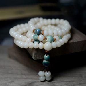 Buddha Stones 108 Mala Beads Bodhi Seed Keep Away Evil Spirits Calm Bracelet Mala Bracelet BS 7*9mm