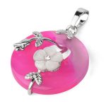 Buddha Stones Various Crystal Amethyst Green Aventurine Flower Healing Necklace Pendant Necklaces & Pendants BS Rose Red Veins Agate