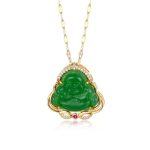Buddha Stones Natural Laughing Buddha Peace Necklace Necklaces & Pendants BS 3