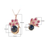 Buddha Stones Peacock Amber Fortune Love Necklace Pendant Ring Necklaces & Pendants BS 7
