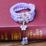 Buddha Stones Purple Jasper Bead Strength Bracelet Mala Mala Bracelet BS 1
