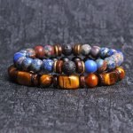 Buddha Stones 2PCS Healing Crystal Emperor Stone Tiger Eye Bead Bracelet Bracelet BS 2