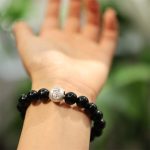 Buddha Stones 925 Sterling Silver Black Onyx Bead Character Engraved Protection Bracelet Bracelet BS 3