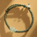 Buddha Stones Handmade Red Agate Amethyst Golden Rutilated Quartz Pink Crystal Bead Calm Braided Bracelet Bracelet BS Green Aventurine(Wrist Circumference 14-17cm)