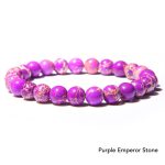 Natural Agate Stone Crystal Balance Beaded Bracelet Bracelet BS Purple Emperor Stone