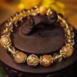 Buddha Stones Natural Citrine Amethyst Rutilated Quartz Prosperity Protection Bracelet Bracelet BS 1