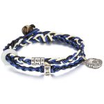 Buddha Stones 925 Sterling Silver Om Mani Padme Hum Swastika Handmade Protection Bracelet Bracelet BS 10