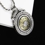 Buddha Stones Tibetan Om Mani Padme Hum Double Dorje Vajra Rotatable Purity Peace Necklace Pendant Necklaces & Pendants BS Om Mani Padme Hum