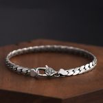 Buddha Stones Double Dorje Vajra Strength Punk Copper Chain Bracelet Necklace Bracelet BS Bracelet Size 22cm fit for Wrist Circumference 20cm