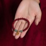 Buddha Stones Cinnabar Green Aventurine Luck Blessing Bracelet Bracelet BS 5