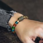 Buddha Stones Tibetan Colorful Glass Beads Copper Wealth Bracelet Bracelet BS 6