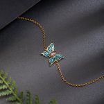 Buddha Stones 925 Sterling Silver Butterfly Zircon Love Chain Bracelet Bracelet BS 5