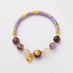 Buddha Stones Purple Phantom Purple Jade Scripture Citrine Love Wisdom Bracelet Bangle Bracelet Bangle BS 6