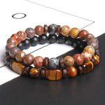 Buddha Stones 2PCS Healing Crystal Emperor Stone Tiger Eye Bead Bracelet Bracelet BS 17
