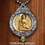 Buddha Stones Chinese Zodiac Natal Buddha Thangka Nine Palaces Eight Diagrams Wealth Rotatable Necklace Pendant Necklaces & Pendants BS Goat/Monkey-Tathagata