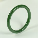 Buddha Stones Cyan Jade Longevity Blessing Bangle Bracelet Bracelet BS 6