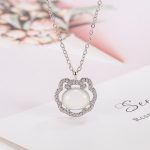 Buddha Stones Chalcedony Lock of Good Wishes Positive Necklace Pendant Necklaces & Pendants BS Silver Chalcedony