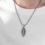 Buddha Stones Tibet Om Mani Padme Hum Protection Necklace Rotatable Pendant Necklaces & Pendants BS 3