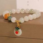 Buddha Stones Jade Auspicious Clouds Red Agate Citrine Prosperity Bracelet 3