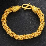 Buddha Stones 24k Gold Plated Double Headed Dragon Protection Bracelet Bracelet BS 5