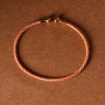 Buddha Stones Simple Design Handmade Luck Braid String Cuff Bracelet Bracelet BS Pink Orange
