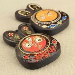 Tibet Ebony Five God of Wealth Thangka Necklace Pendant Necklaces & Pendants BS 6