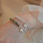 Buddha Stones 925 Sterling Silver Peridot Bamboo Pattern Luck Bracelet Bracelet BS 8