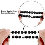 Buddha Stones 3pcs Natural White Turquoise Frosted Stone Bead Yin Yang Wealth Bracelet Bracelet BS 11