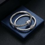 Buddha Stones Tibetan Auspicious Clouds Om Mani Padme Hum Engraved Creativity Bracelet Bangle Bracelet Bangle BS 14