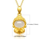 Buddha Stones White Jade Buddha Success Pendant Necklace Necklaces & Pendants BS 1