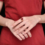 Buddha Stones 925 Sterling Silver Red Corundum Courage Ring Rings BS 9