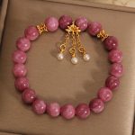 Buddha Stones Pink Tourmaline Lotus Flower Positive Bracelet Bracelet BS 2