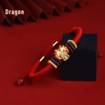 Buddha Stones Handmade 925 Sterling Silver Year of the Dragon Cute Chinese Zodiac Luck Braided Red Bracelet Bracelet BS Dragon(Wrist Circumference 14-19cm)