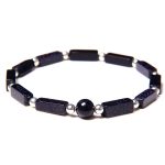 Buddha Stones Natural Crystal Amethyst Tiger Eye Spiritual Balance Bracelet Bracelet BS Blue Sandstone