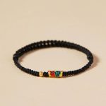 Buddha Stones Handcrafted Koi Fish Wealth Prosperity Braided Rope Bracelet Bracelet BS Black(Wrist Circumference 14-17.5cm) Golden Bead