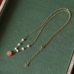 Buddha Stones Gold-plated Copper Natural Yanyuan Agate Pearl Positive Necklace Pendant Bracelet Earrings Set Bracelet Necklaces & Pendants BS 4