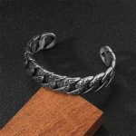 Buddha Stones Tibetan Om Mani Padme Hum Mantra Titanium Steel Peace Cuf Bangle Bracelet Bracelet Bangle BS 2