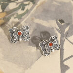 Buddha Stones 925 Sterling Silver Red Agate Butterfly Self-acceptance Ring Earrings Set Bracelet Necklaces & Pendants BS 14