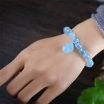 Buddha Stones Natural Aquamarine Amber Pixiu Peace Healing Charm Bracelet Bracelet BS 2