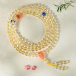 Buddha Stones 108 Mala Beads 925 Sterling Silver Natural Citrine Red Agate White Jade Prosperity Charm Bracelet Mala Bracelet BS 16